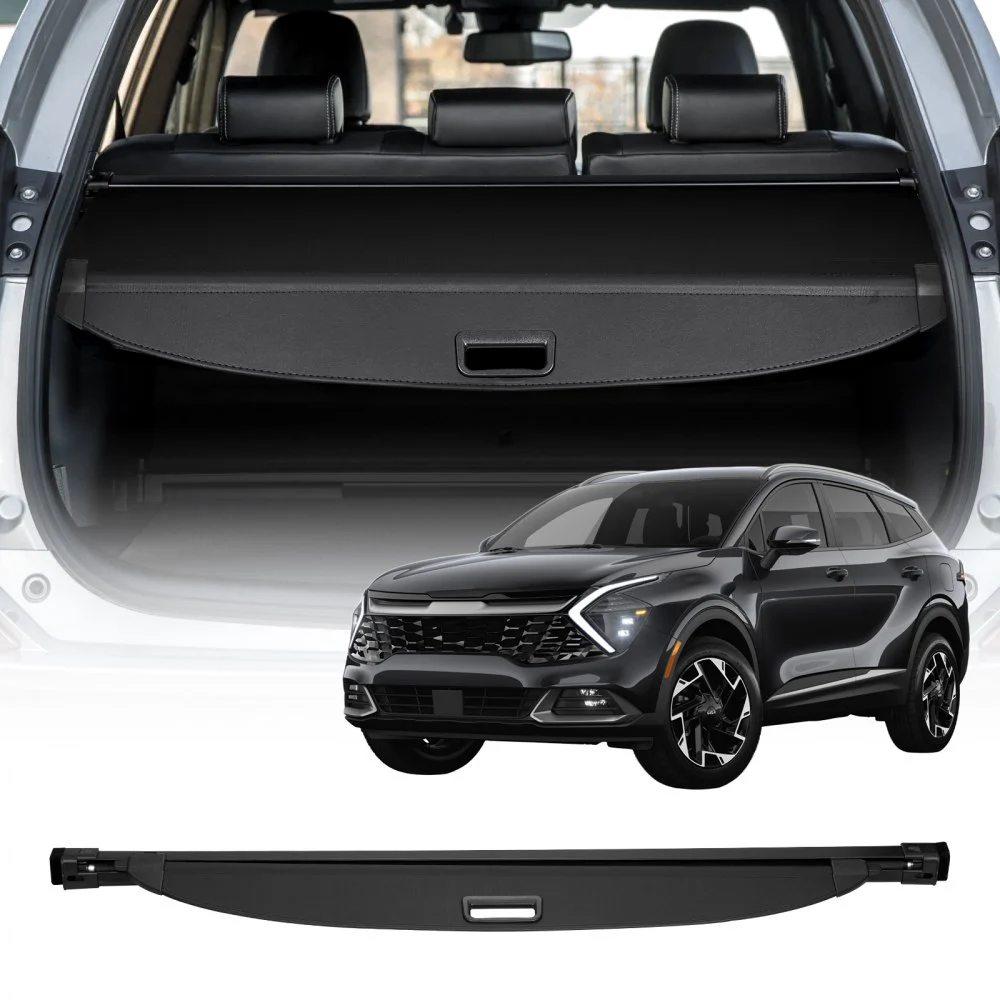 VEVOR Retractable Cargo Cover, Premium Leather Texture Trunk Cover, Anti-Peeping Luggage Privacy Shield, Easy Installation Security Shade, Car Accessories, for Kia Sportage 2023-2025 5-Seater