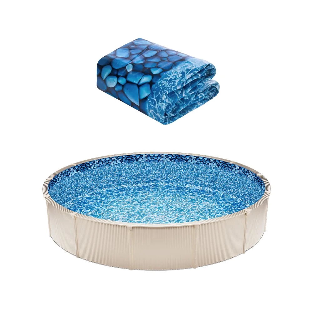 VEVOR 8-ft Round Above Ground Pool Liner, Overlap Pool Liners, Standard Gauge Vinyl, 48-to-54inch Wall Height, Designed for Steel Sided Above-Ground Swimming Pools