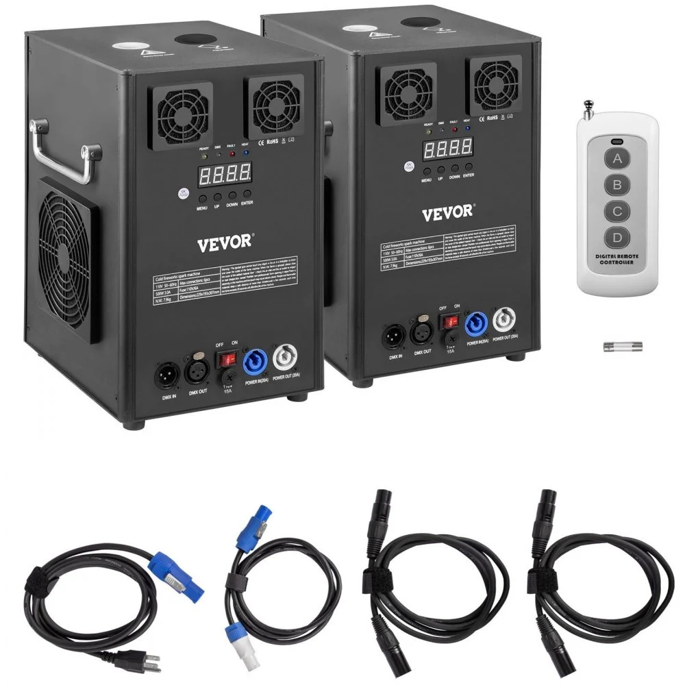VEVOR 400W 2pcs Large Stage Equipment Special Effect Machine, Smart DMX Control Stage Equipment Showing Machine, Stage Lighting Effect Machine with Wireless Remote Control for Musical Show, Wedding