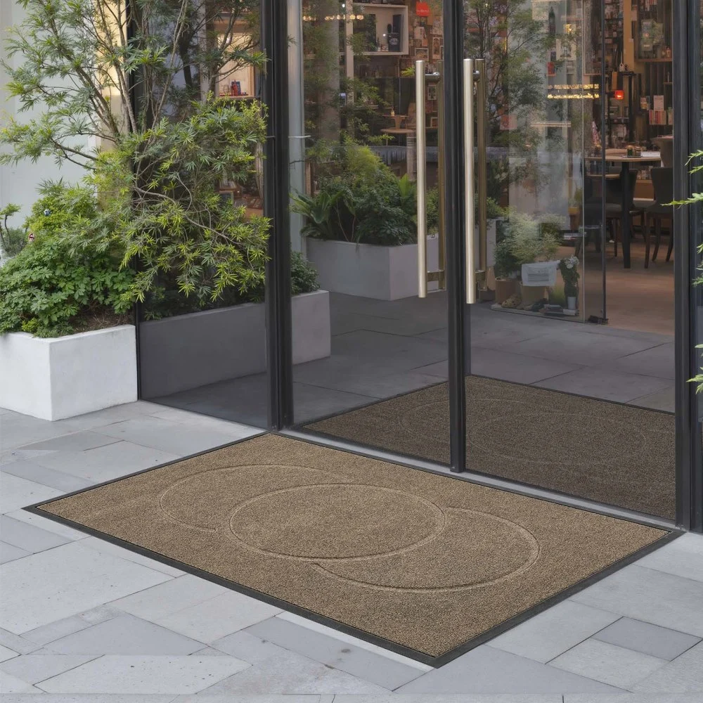 VEVOR Front Door Mat, 47 x 32 in Commercial Floor Mat for Indoor and Outdoor, Modern Stylish Carpet with TPE Backing, Heavy Duty Washable Entry Industrial Rug for Hallway, Balcony, Garage, Brown