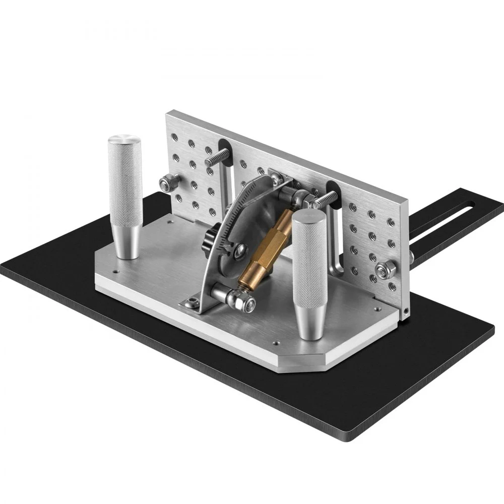 VEVOR Belt Grinder Knife Jig, 7-3/4'' Long Sharpening Locator, 85°~ 115°Adjustable Angle, Belt Knife Sharpener Jig with Tool Holder, Dual Handles, Knife Making for Belt Sander Machine - Regular