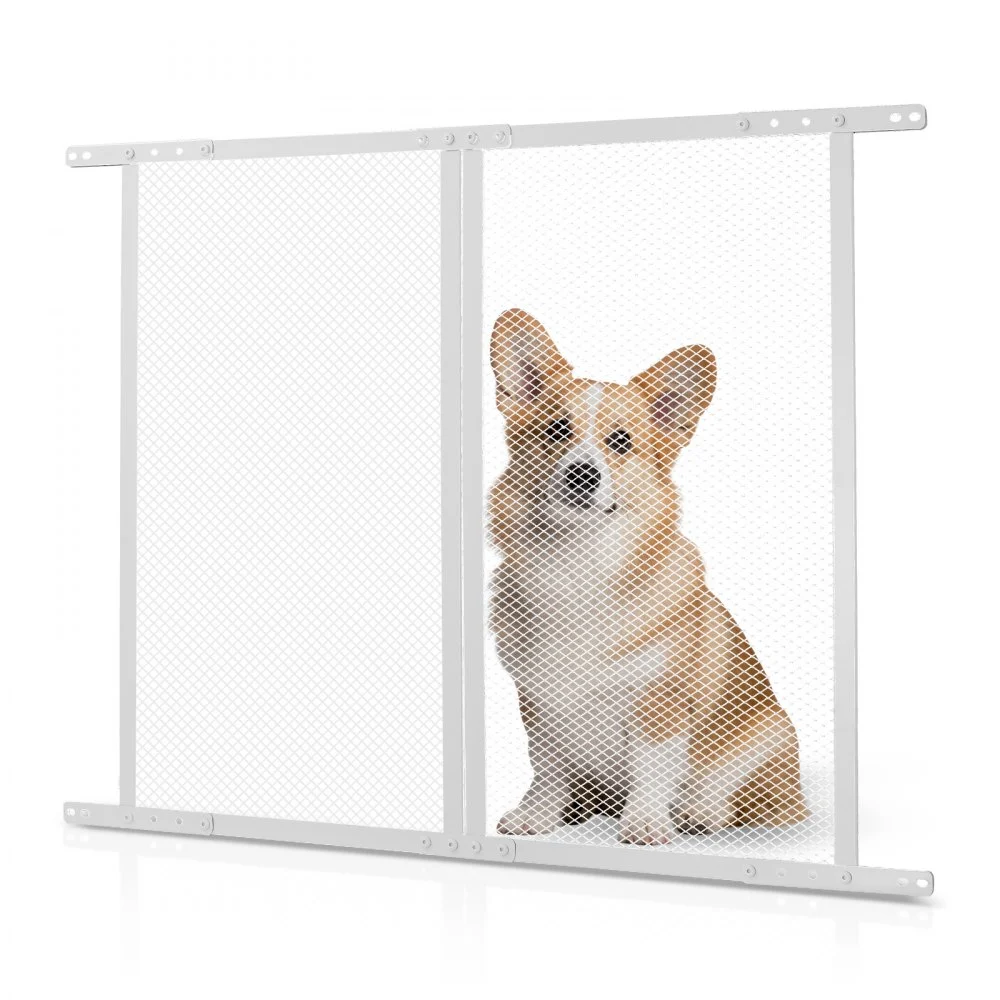 VEVOR RV Screen Door Protector, 28.5 x 31.5 inch Door Grille, Easy to Install and Disassemble, Reinforced Breathable Protective Mesh, Aluminum Alloy Camper RV Entry Protector for Pet Protection, White