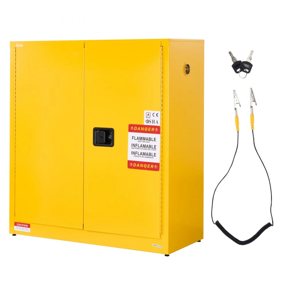 Summer Sale

        
               VEVOR Flammable Cabinet, 43.0 x 18.1 x 46.4 Inch, 29 Gallon Flammable Storage Cabinet with Adjustable Shelf, Cold-Rolled and Galvanized Steel Fire Cabinets, for Commercial Industrial Home Use, Yellow