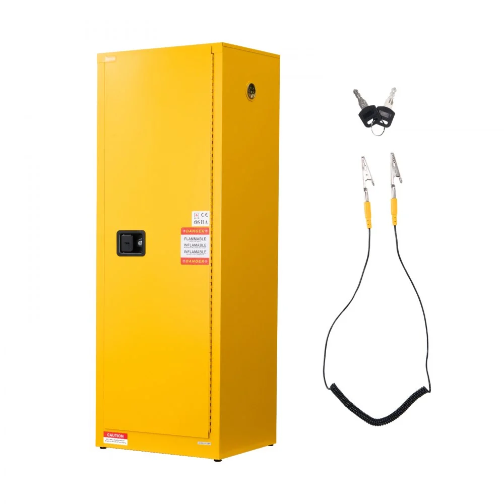 Summer Sale

        
               VEVOR Flammable Cabinet, 23.2 x 18.1 x 65.0 inch, 23 Gallon Flammable Storage Cabinet with Adjustable Shelf, Cold-Rolled and Galvanized Steel Fire Cabinets, for Commercial Industrial Home Use, Yellow