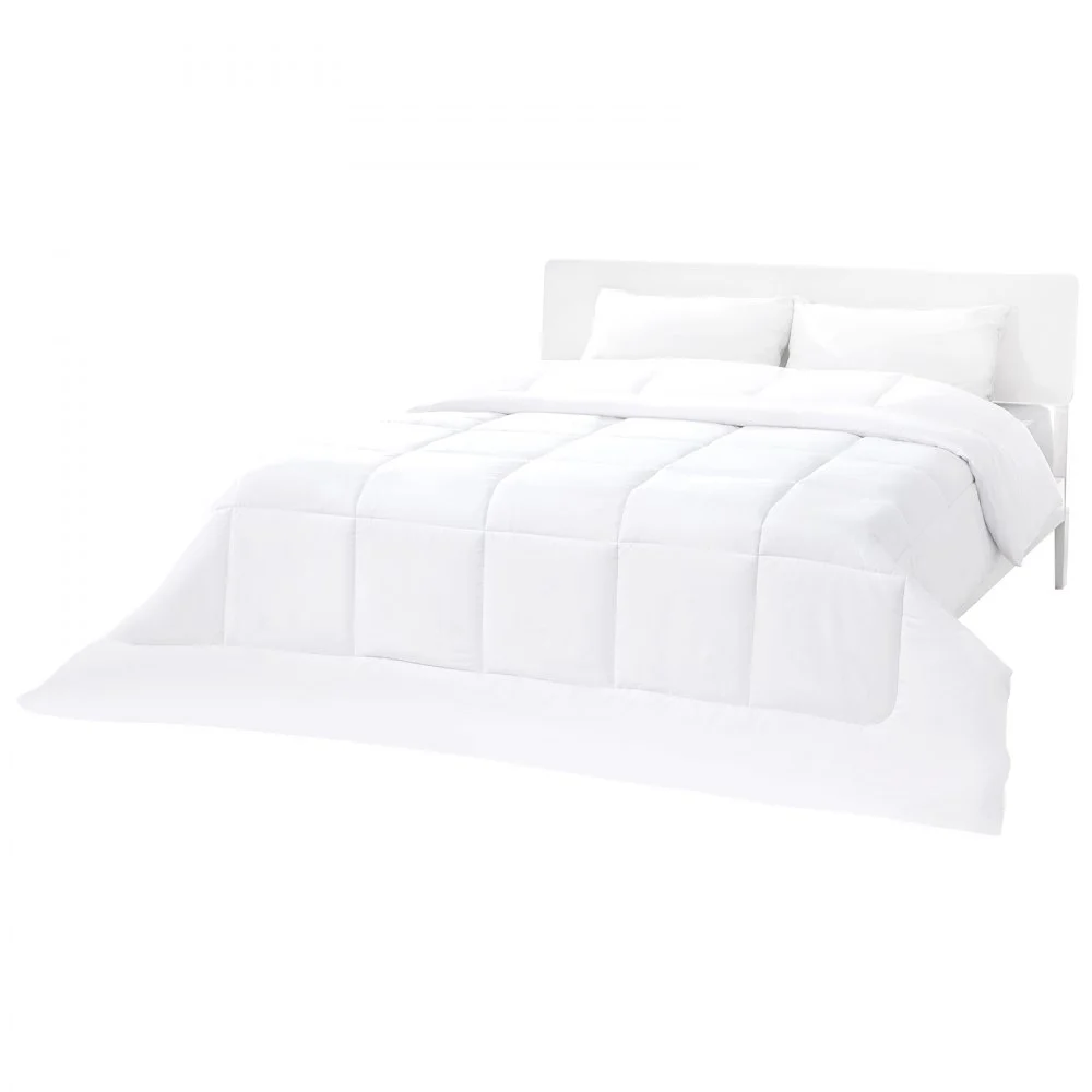 VEVOR Comforter Duvet Insert, 88 x 88 in, Queen Size Down Alternative Comforter, Quilted All Season Duvet with 4 Tabs, Soft & Machine Washable, Box Stitched Bedding for Home Hotel, Women/Men, White