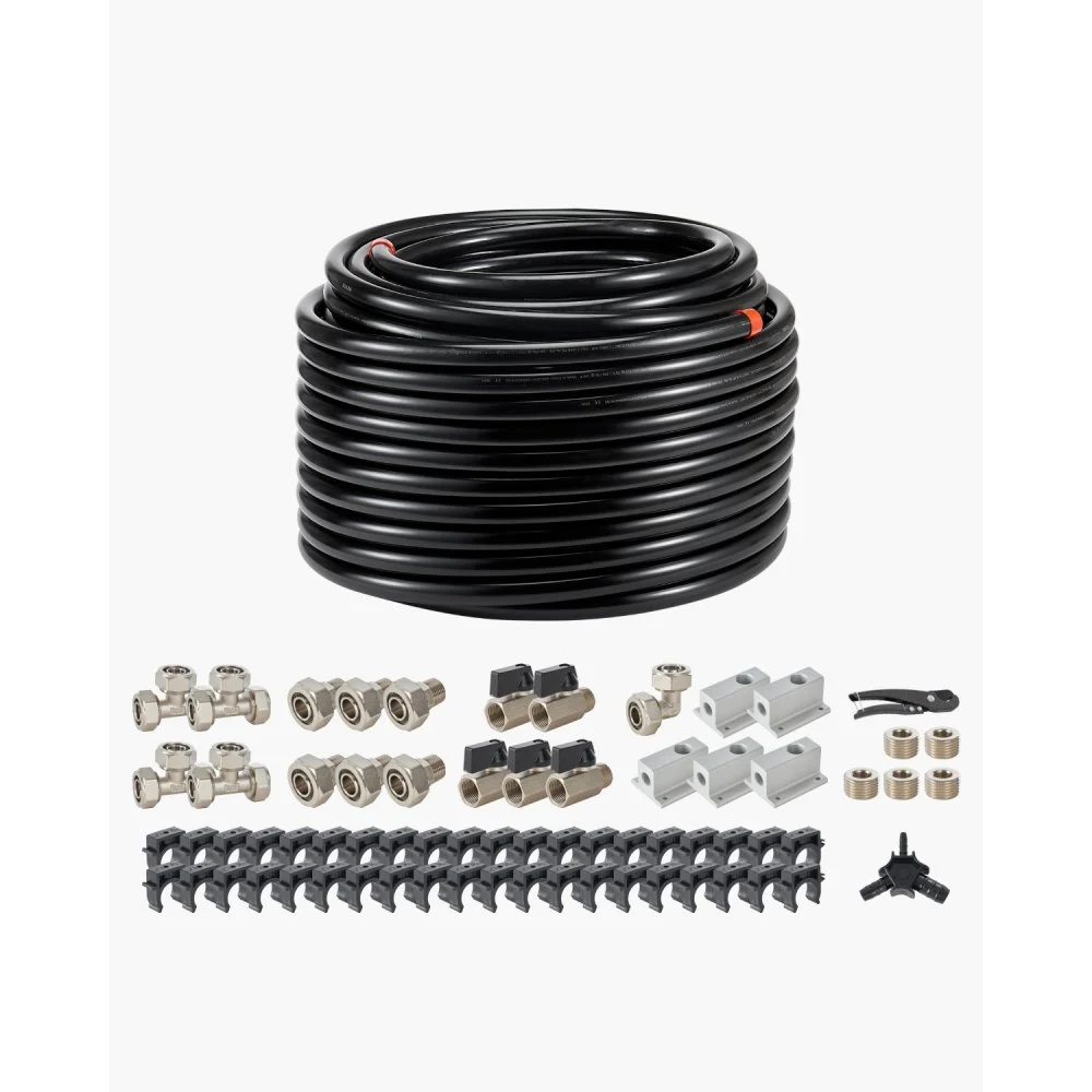 Summer Sale
VEVOR Air Compressor Line Kit, 200FT x 3/4", HDPE-Aluminum Compressed Air Piping System, Leak-Proof & Easy-to-Install, Compressed Air Line Tubing Kit for Garages Workshops, Black