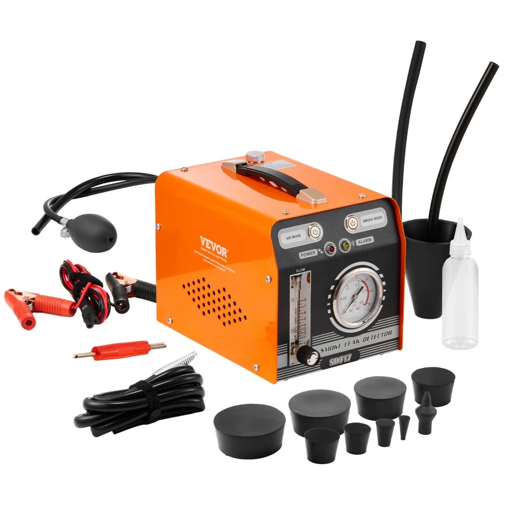 VEVOR Automotive Smoke Machine Leak Detector, EVAP Smoke Machine Leak Tester with Built-in Air Pump, Pressure Gauge & Flow Meter, Dual-Mode Diagnostic Leak Detector for Vacuum, Fuel, Pipeline Testing