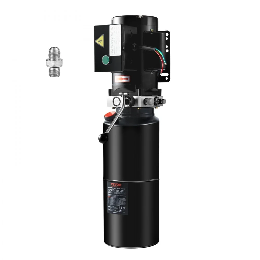 VEVOR Hydraulic Pump, 10 Quart Hydraulic Power Unit, Single Acting Dump Trailer Pump, 1.7 GPM Flow Rate, 3200 PSI Max Relief Pressure, AC 220V Hydraulic Pump for Dump Trailer Car Lifting