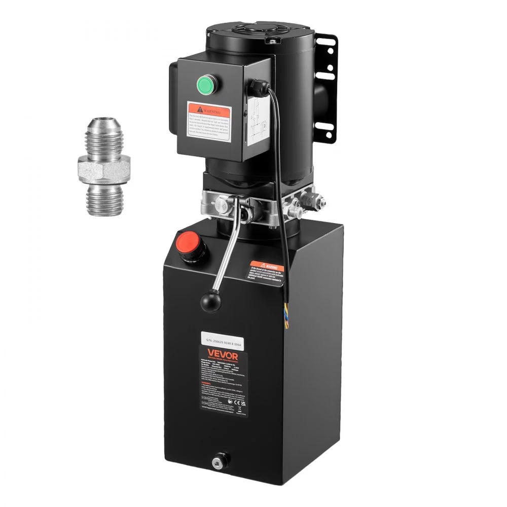 Summer Sale
VEVOR Hydraulic Pump Power Unit, AC 220V, 15 Quart Single Acting Hydraulic Unit, 6.3 L/min Oil Flow, Max Discharge Pressure 22 MPa for Dump Truck, Auto Repair Garage, Car Lifting Platforms, Black