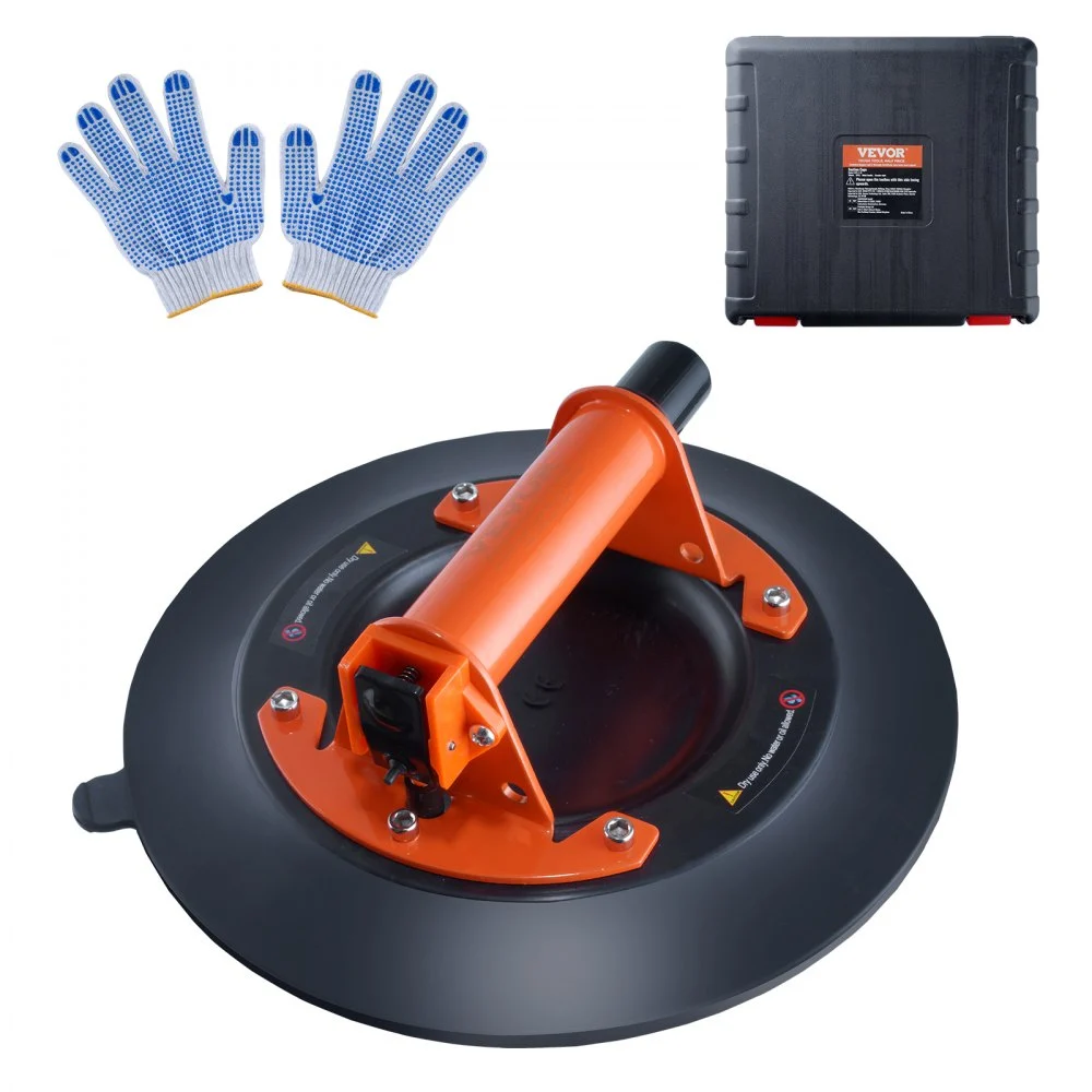 Clearance
VEVOR Glass Suction Cup, 10" 990 lbs Load Capacity, Vacuum Suction Cup with Steel Handle & Carry Box, Heavy Duty Industrial Suction Cup Lifter Tool for Glass, Granite, Tile, Metal, Wood Panel Lifting