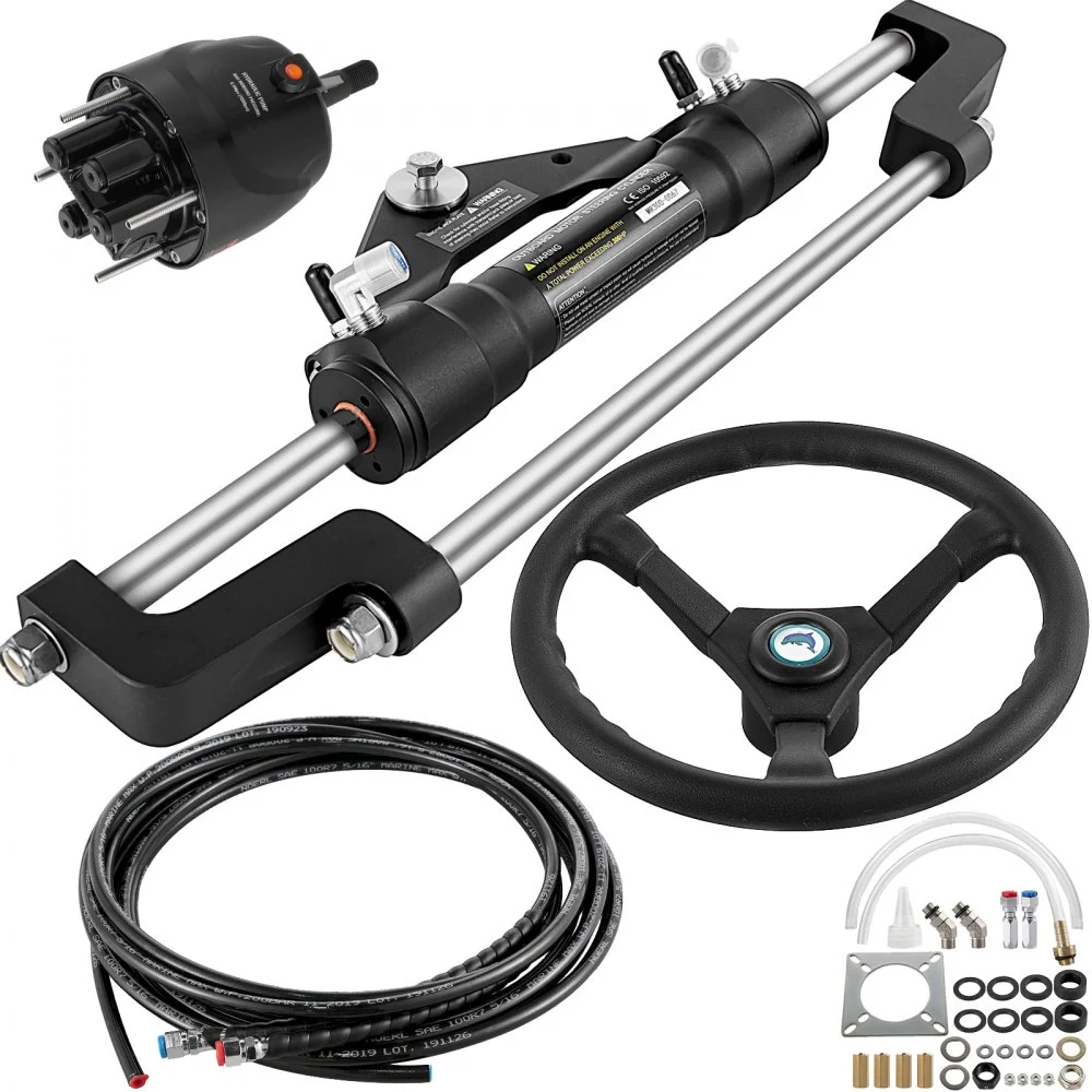 Summer Sale
VEVOR Hydraulic Boat Steering Kit, 300HP Hydraulic Steering Kit Helm Pump, Cylinder, Wheel, 18 Feet Hose Hydraulic Steering Seal Kit, Corrosion-Resistant Boat Steering System Marine Steering Kit