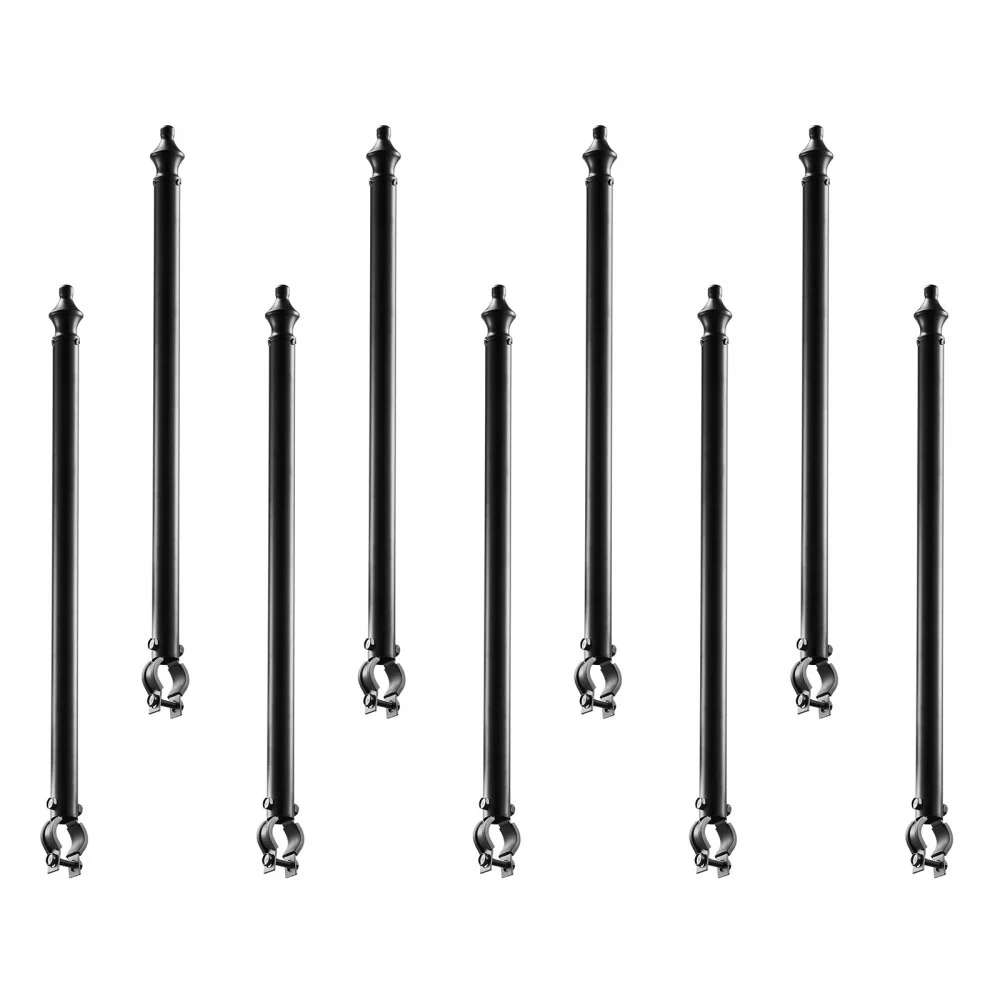 VEVOR Chain Link Fence Extensions, 9 Packs 27.4" Extension Height, Galvanized Post Extender for 1.3" to 1.5" Top of Fence, U Bracket, Barbed Wire Extend Arm for Privacy, Prevent Dogs Jumping Out