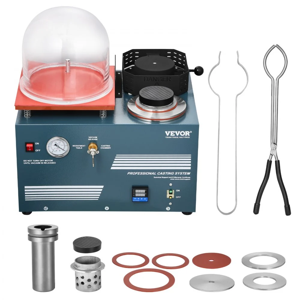 Summer Sale

        
               VEVOR Vacuum Investing Casting Machine with Melting Furnace, Convenient Oil Injection Port, Precision Pressure Gauge, All-in-One Machine for Casting Jewelry and Melting Scrap, Silver, Gold, Copper