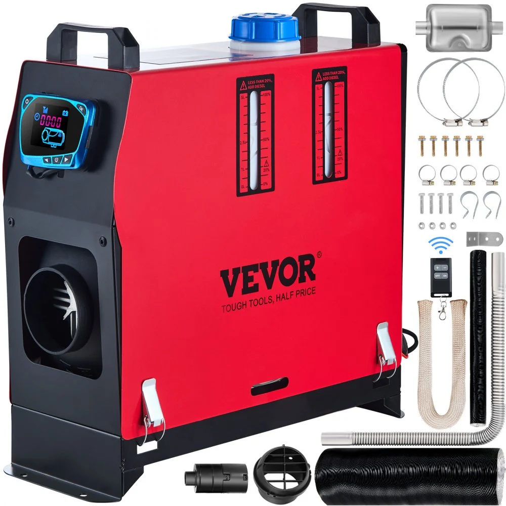 VEVOR 8KW Diesel Air Heater Muffler Diesel Heater 12V 8000W Diesel Parking Heater Remote Control Remote Control with LCD Switch for Car Bus Trucks Motorhome and Boats