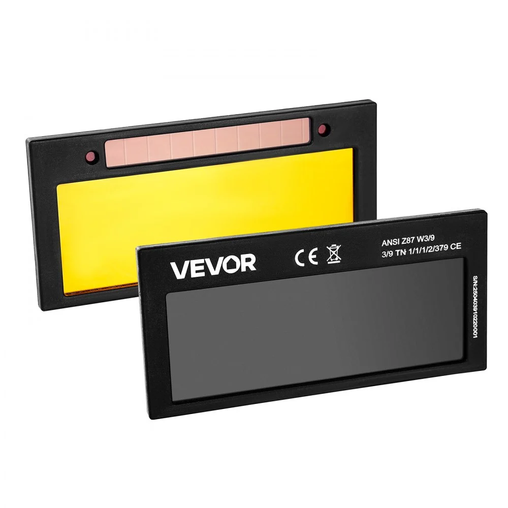 VEVOR Auto Darkening Welding Lens 4.25" x 2", Shade 9 True Color Welding Lens with Dual Arc Sensors & Gold Coating, Compatible with Most Welding Helmets for TIG, MIG, MMA, ARC Applications
