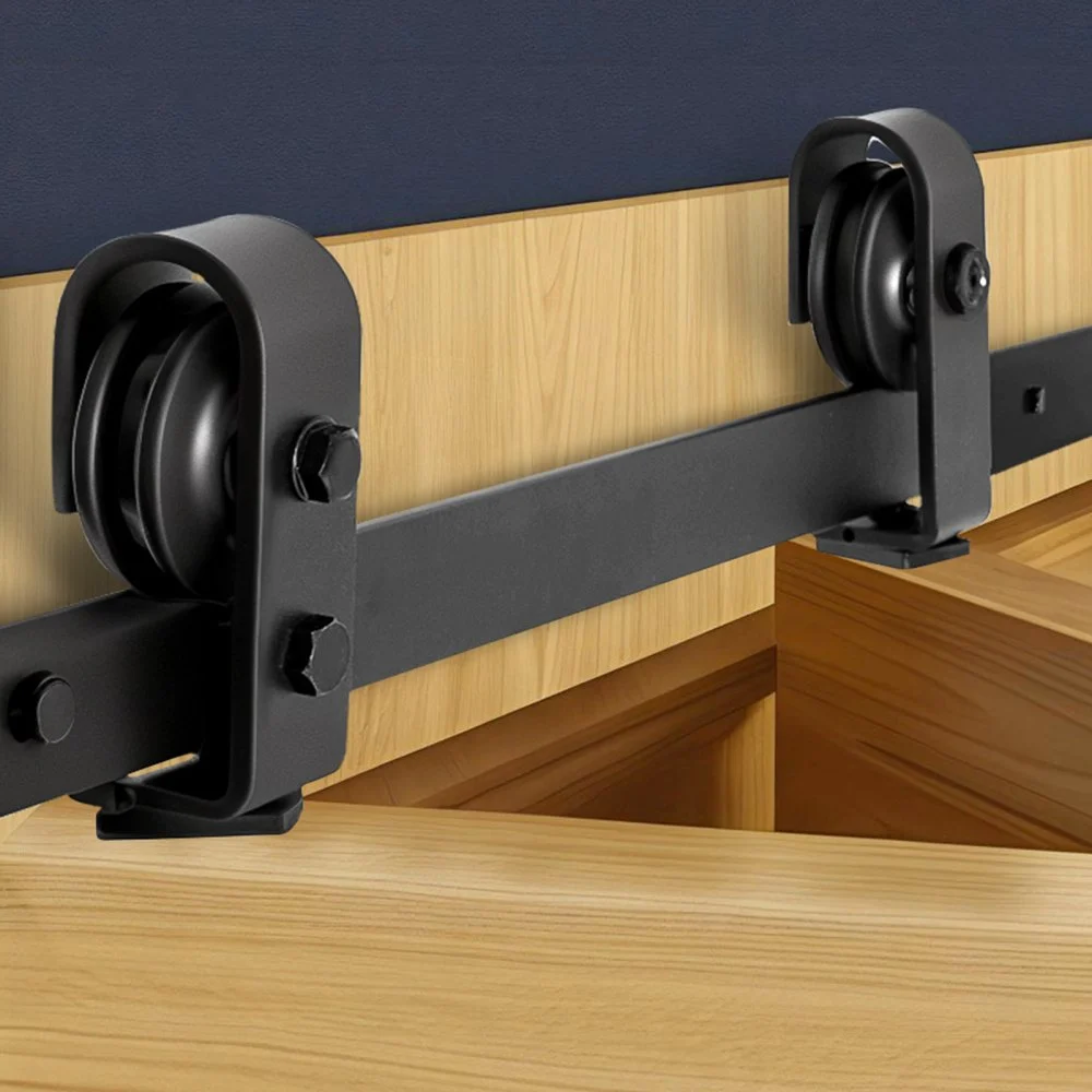 VEVOR Bi-Folding Sliding Barn Door Hardware Track Kit, 52" Top Mount Track Kit, Slide Smoothly & Quietly, Heavy Duty, Easy to Install, Suitable for Two 24" Closet Pantry Laundry Doors (Not Included)