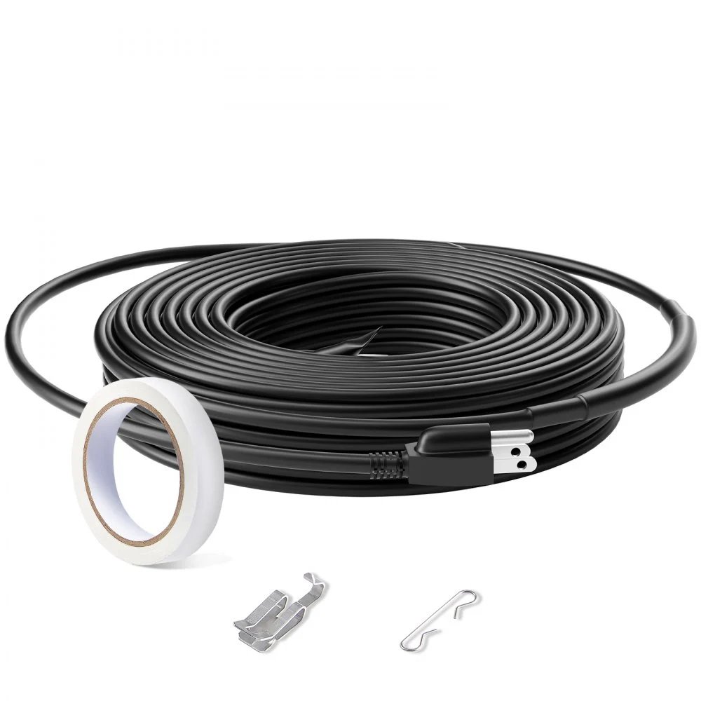 VEVOR Self-Regulating Pipe Heating Cable, 24FT 5W/FT Heat Tape for Pipes, Roof Snow Melting De-icing, Gutter and Pipe Freeze Protection