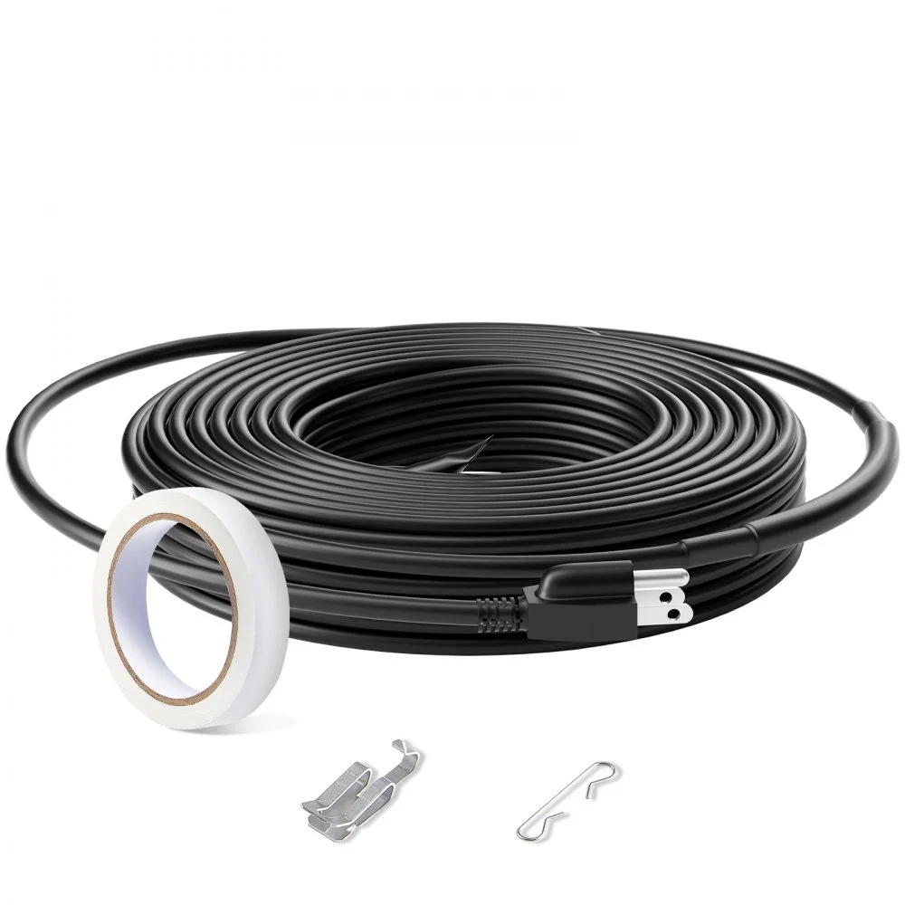 VEVOR Self-Regulating Pipe Heating Cable, 30FT 5W/FT Heat Tape for Pipes, Roof Snow Melting De-icing, Gutter and Pipe Freeze Protection