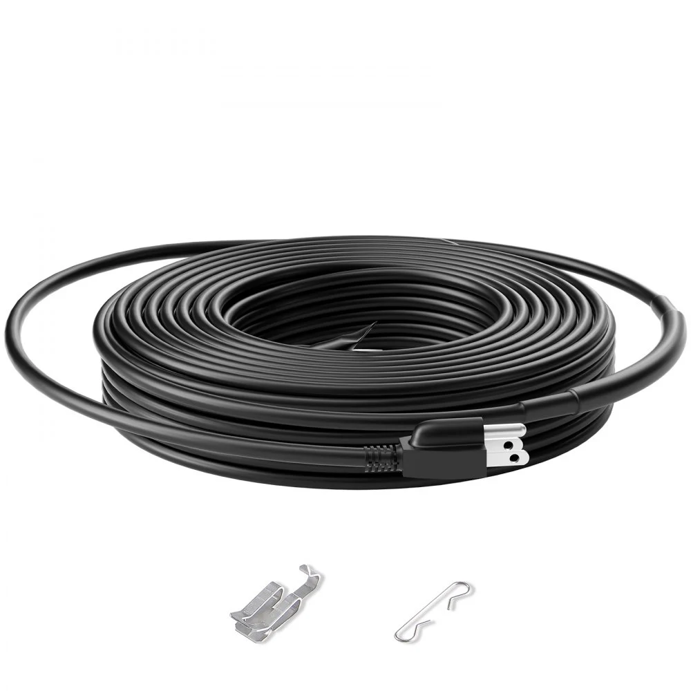 VEVOR Self-Regulating Pipe Heating Cable, 50FT 5W/FT Heat Tape for Pipes, Roof Snow Melting De-icing, Gutter and Pipe Freeze Protection