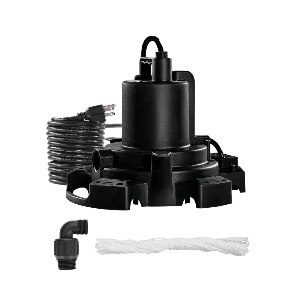 VEVOR Automatic Pool Cover Pump, 1/2 HP 1600 GPH, 120V Submersible Swimming Pool Cover Pump with 25 ft Power Cord, 25 ft Max Head Lift, Water Removal and Transfer Pump, for Pool Draining Hot Tubs