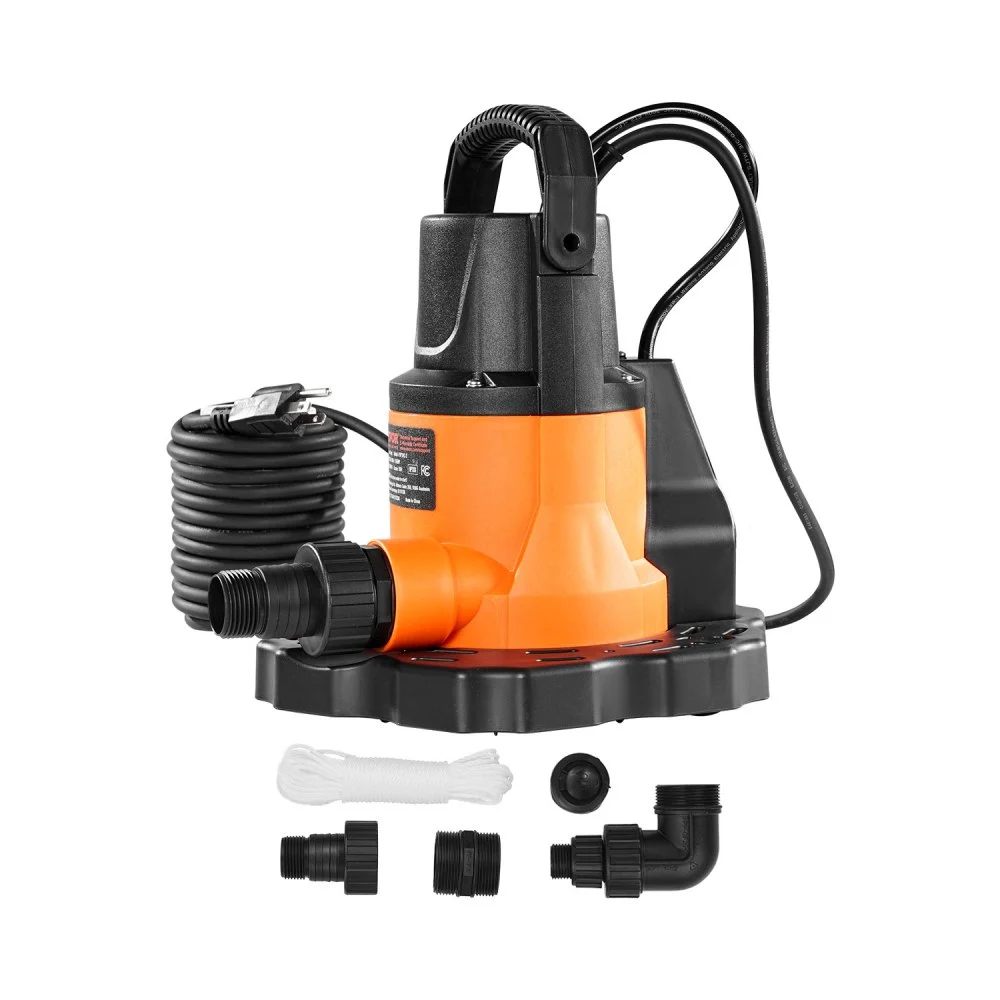 Clearance
VEVOR Automatic Pool Cover Pump, 0.66 HP 3200 GPH, 120V Submersible Swimming Pool Cover Pump with 25 ft Power Cord, 26 ft Max Head Lift, Water Removal and Transfer Pump, for Pool Draining Hot Tubs