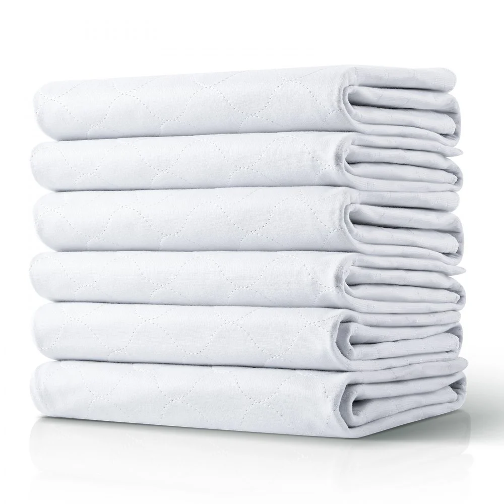 VEVOR Washable Underpads, 34 x 36-inch Reusable Bed Pads, Super Absorbent & Fast Drying Incontinence Bedwetting Pad for Bed Sofa and Mattress, Protective Pee Pads for Pet Adult Kid Elderly (10-Pack)