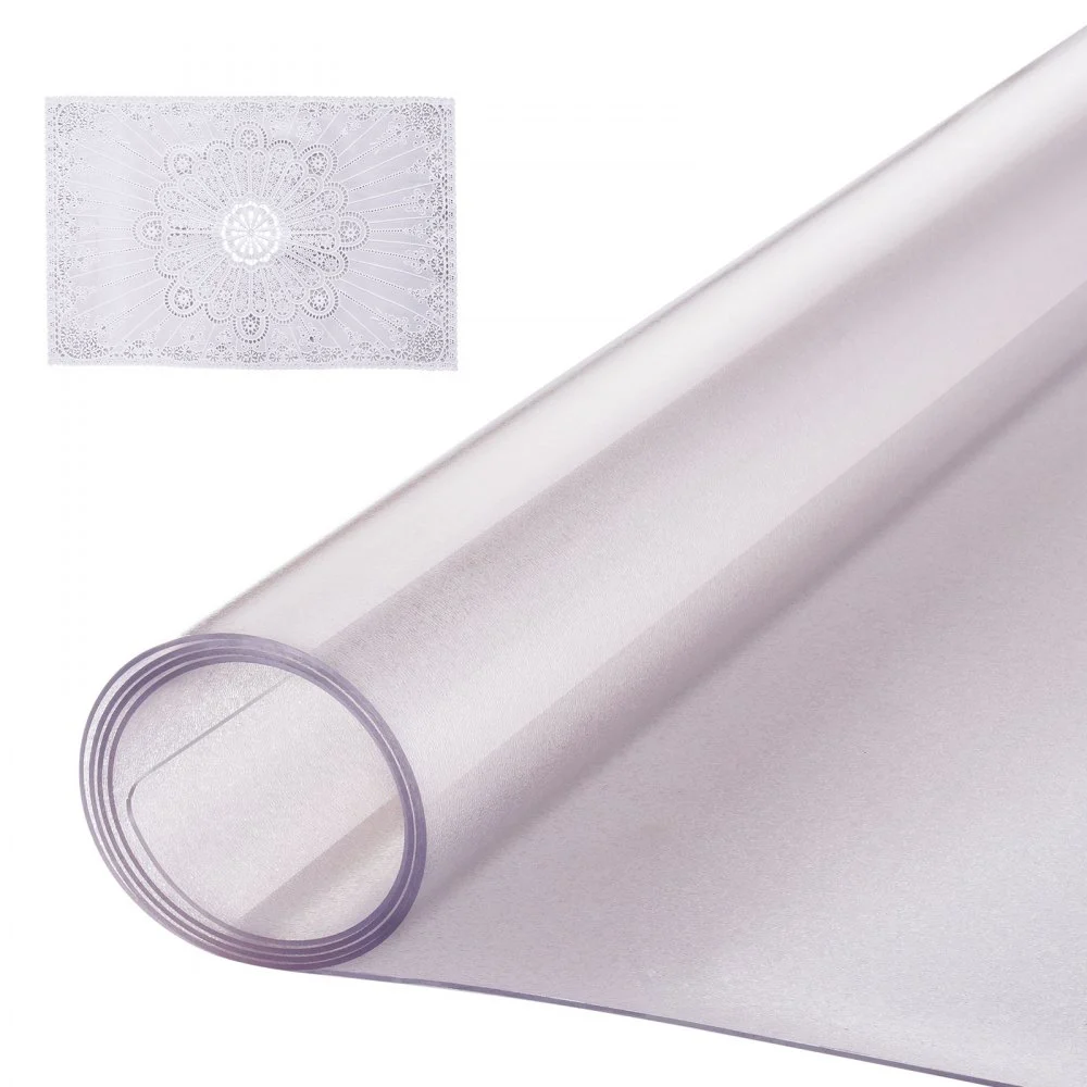 VEVOR Plastic Table Cover, 42 x 60 Inch 1.5 mm Thick Frosted Table Protector, Rectangle PVC Desk Mat, Waterproof & Easy Cleaning Desk Pad Tablecloth, for Office Dresser Dining Room Table Night Stand