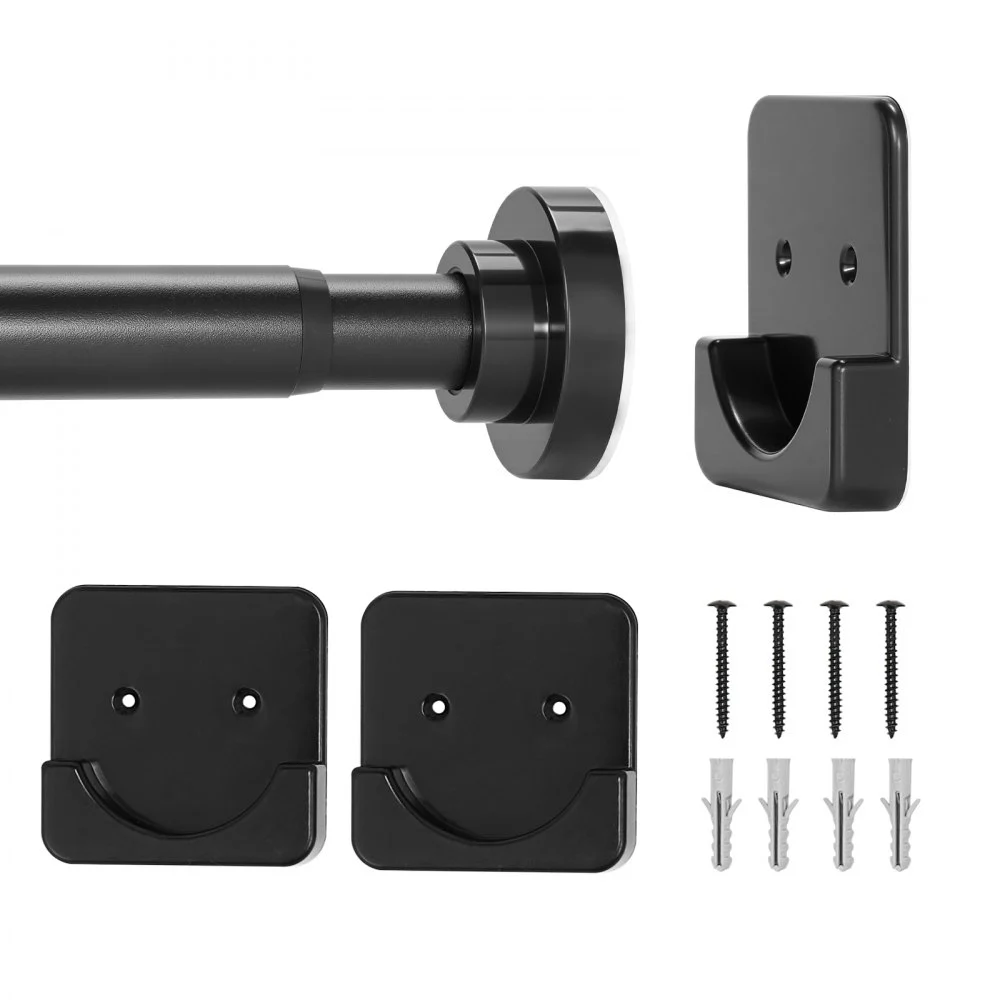 Clearance
        
               VEVOR Shower Curtain Rod, 28-76 Inches, 1 Inch Diameter, Adjustable Spring Tension Stainless Steel Telescoping Rod with Holders, No Drilling Non-Slip for Bathroom, Closet, Window, Room Divider, Black