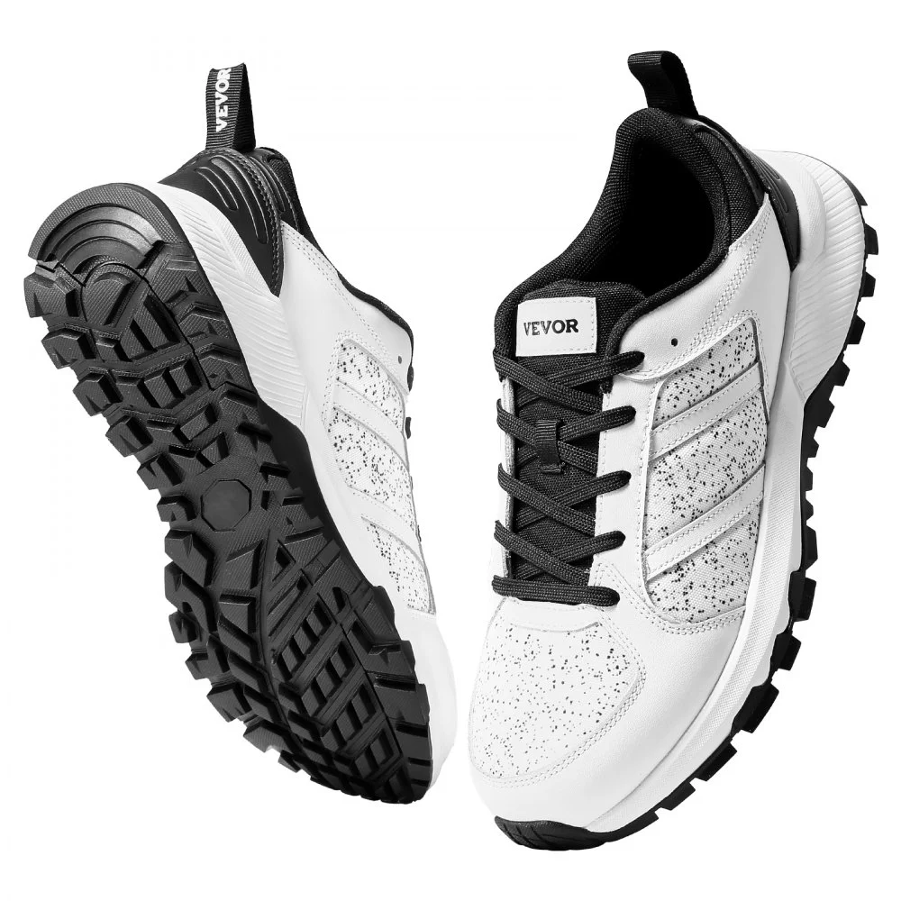VEVOR Cross Training Shoes, M Width Sneakers US Size 12, Wide Toe Box Shoes with Arch Support & Adjustable Lace-up, Training Shoes for Running, Gymnastics, Dog Walking, and Weightlifting (White)