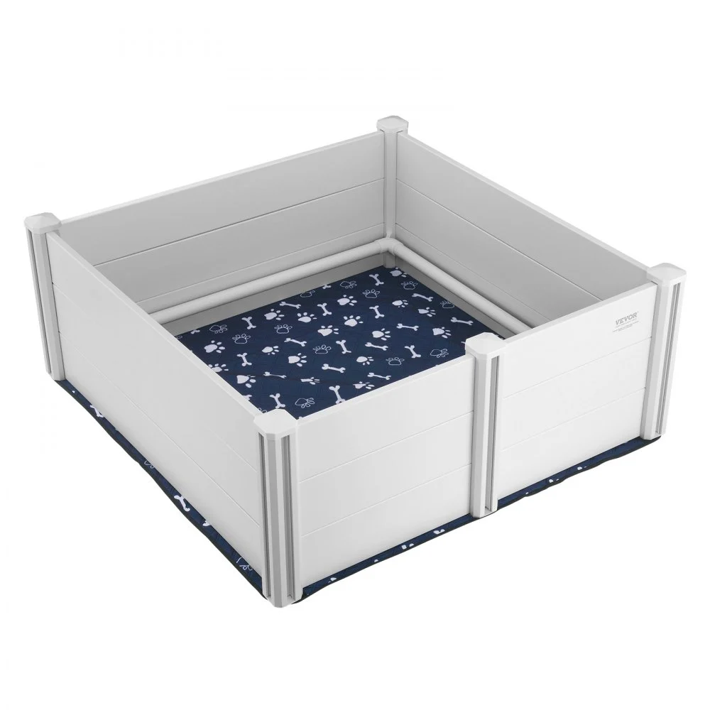 VEVOR Dog Whelping Box, 48 x 48 x 18.1in Whelping Box for Dogs and Puppies, Whelping Pen for Puppies, Dog Birthing Box with Rails and Washable Pee Pad, Whelping Box for Large Breed Dogs, White