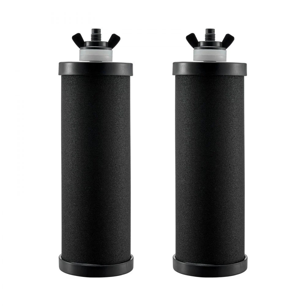 VEVOR Water Filters Replacement, Purification Elements, Activated Carbon Replacement Filters, Easy to Replace Water Filter, Gravity Water Filter System, Compatible with Most Brands, Pack of 2, Black