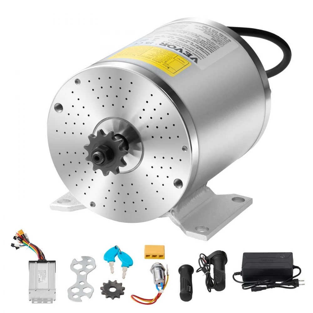 VEVOR 500W Electric Brushless DC Motor Kit - 36V 3000rpm Motor with Upgraded Speed Controller, Throttle Grip Kit for Go Karts E-Bike Motorcycle Scooter