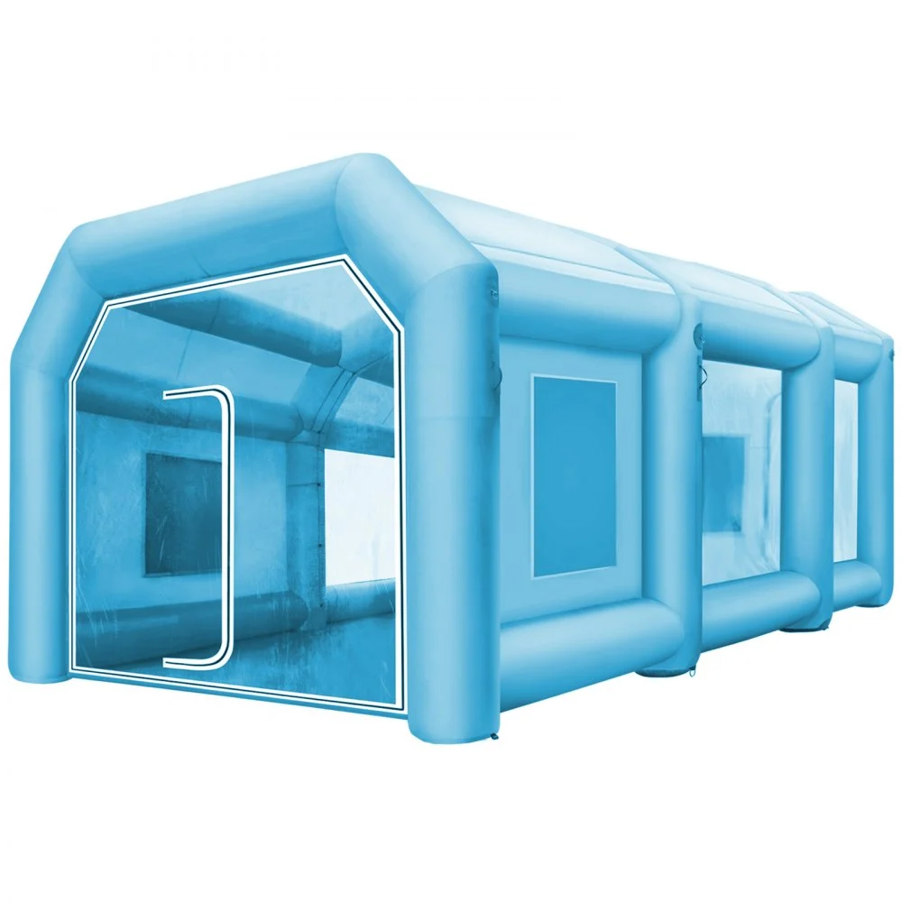 VEVOR Inflatable Paint Booth 39x16.4x13ft, Inflatable booth with 2 Blowers, Inflatable Spray Booth with Filter System, Portable Car Paint Booth for Car Parking Tent Workstation