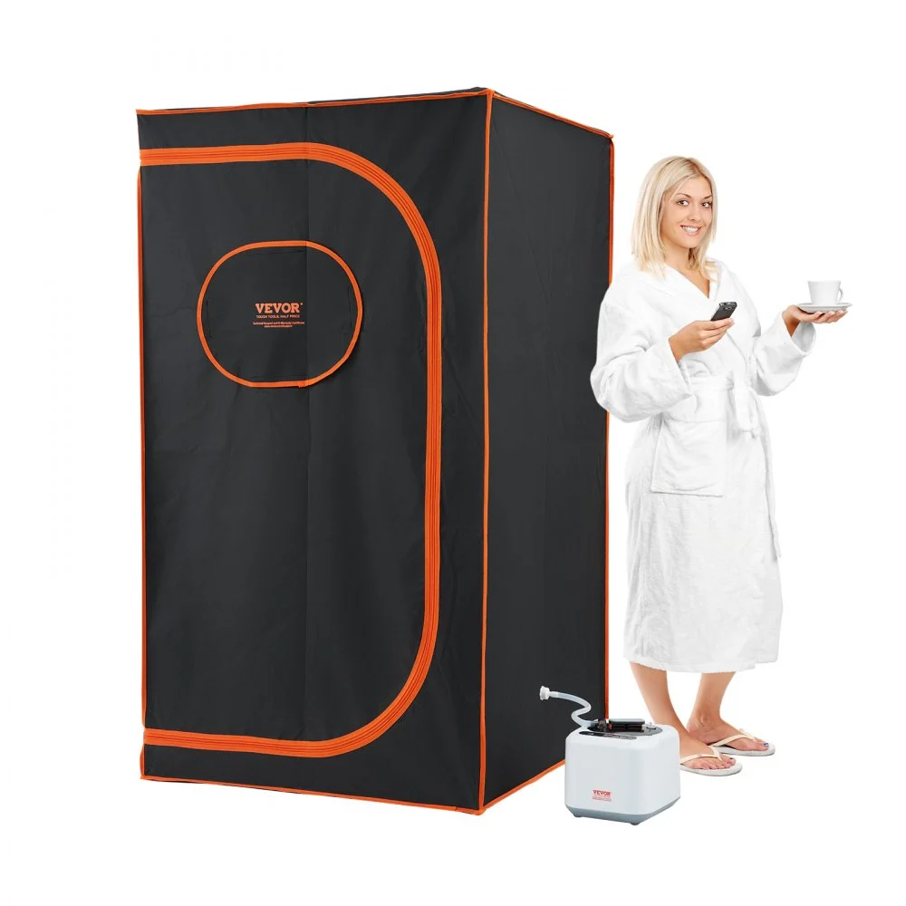 VEVOR Portable Steam Sauna Tent Full Size, 1000W Personal Sauna Blanket Kit for Home Spa, Detoxify & Soothing Heated Body Therapy, Time & Temperature Remote Control With Floor Mat