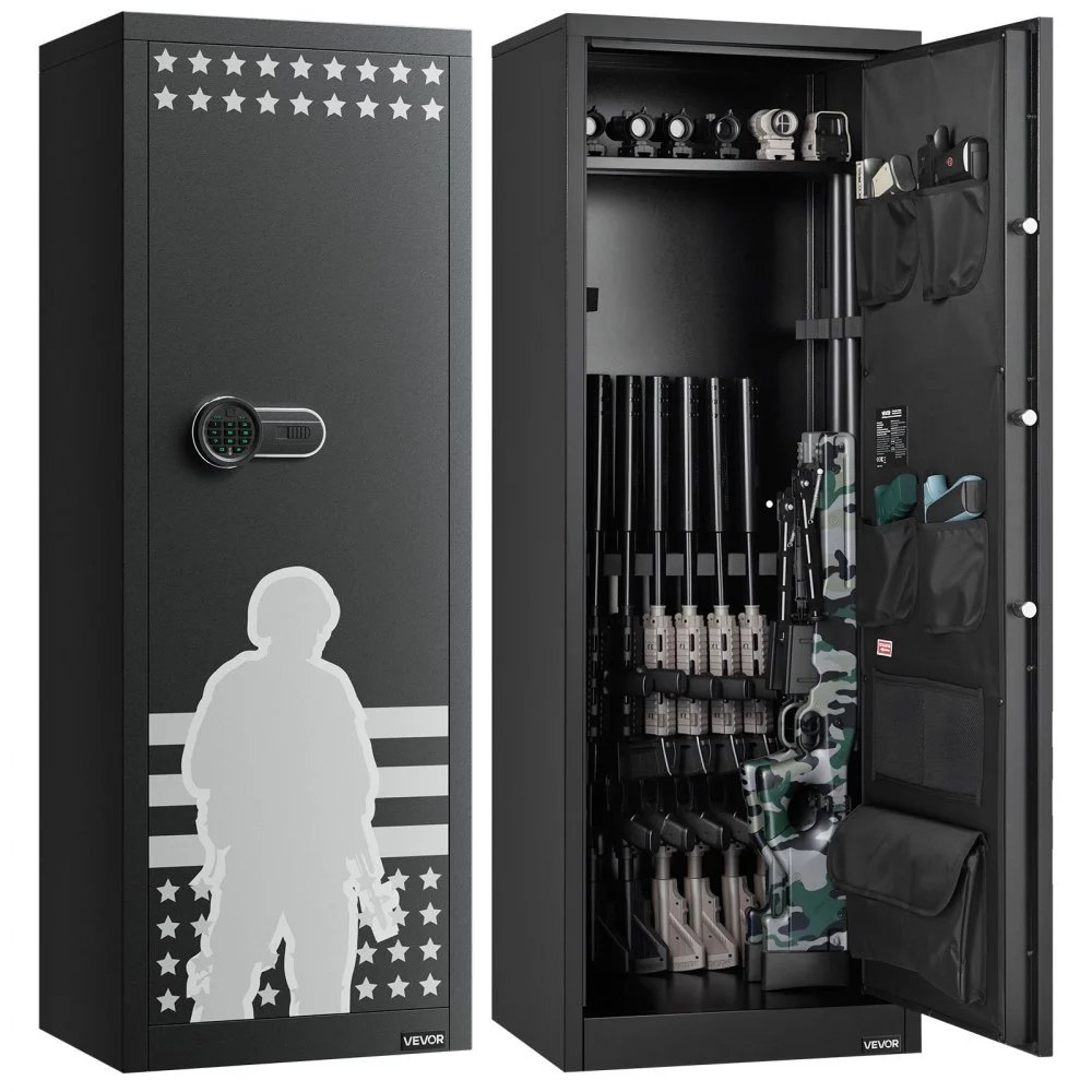 Summer Sale

        
               VEVOR 10-12 Gun Safe, Long Gun Cabinet for Rifles and Pistols, Quick Access Rifle Safe with 4 Pistol Pockets and 3 Adjustable Racks, Large Digital Cabinet with Key and Password Lock
