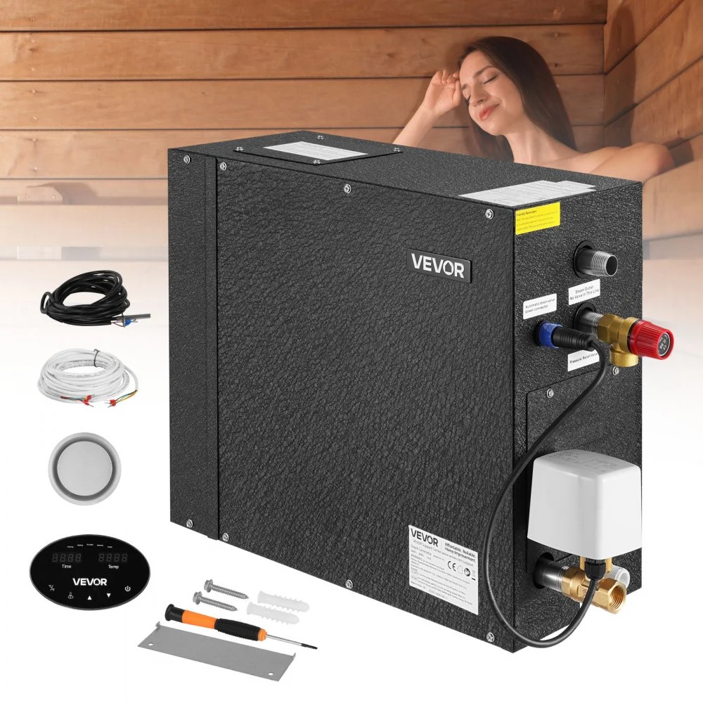 Summer Sale

        
               VEVOR Steam Generator, 7.5 kW Steam Shower System with Controller for Home Sauna Bath Spa, Commercial Auto Drain Kit with Overheat, Dry-Run & Overpressure Protection, 10 Min to 24h Efficient, Black