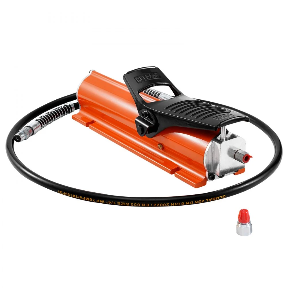 VEVOR 10,000PSI Air Hydraulic Pump, 0.18 Gal Reservoir, NPT 3/8 In Oil Outlet, NPT 1/4 In Inlet, Metal Shell Air Actuated Treadle Foot Pump, for Precision Industrial Machinery & Aerospace Equipment