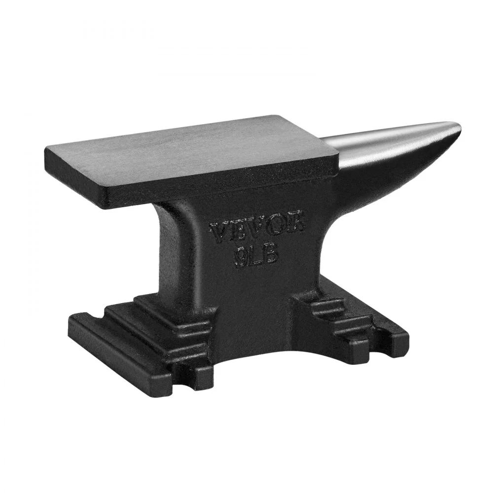 VEVOR Single Horn Anvil, High Hardness Rugged Round Horn Anvil Blacksmith,8.8Lbs Cast Steel Anvil,Compact Design and Stable Base, Forge Tools and Equipment, Metalsmith Tool for Bending and Shaping