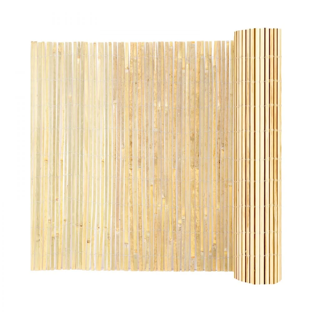 VEVOR Natural Bamboo Privacy Fence Screen, Eco-Friendly Privacy Bamboo Slat Fence, 6 ft H x 16 ft L Decorative Bamboo Screen Panel, for Garden, Backyard, Balcony, Patio, Pool Side