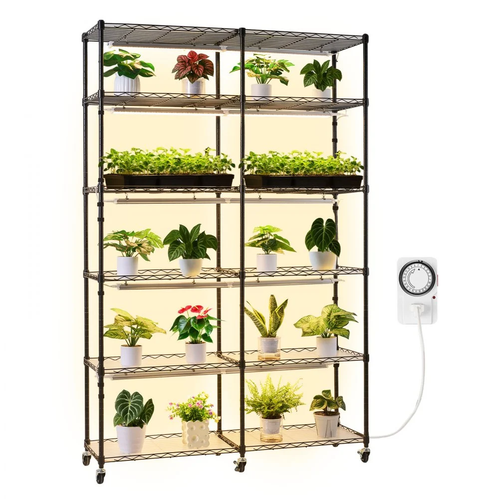 Summer Sale

        
               VEVOR Plant Shelf with Grow Light, 6-Tier Double-Row Plant Stand, 71in Tall Indoor Plants Display Rack with Wheels & Timer, 200W Full Spectrum Grow Lights, Metal Flower Pot Holder for Seed Starting
