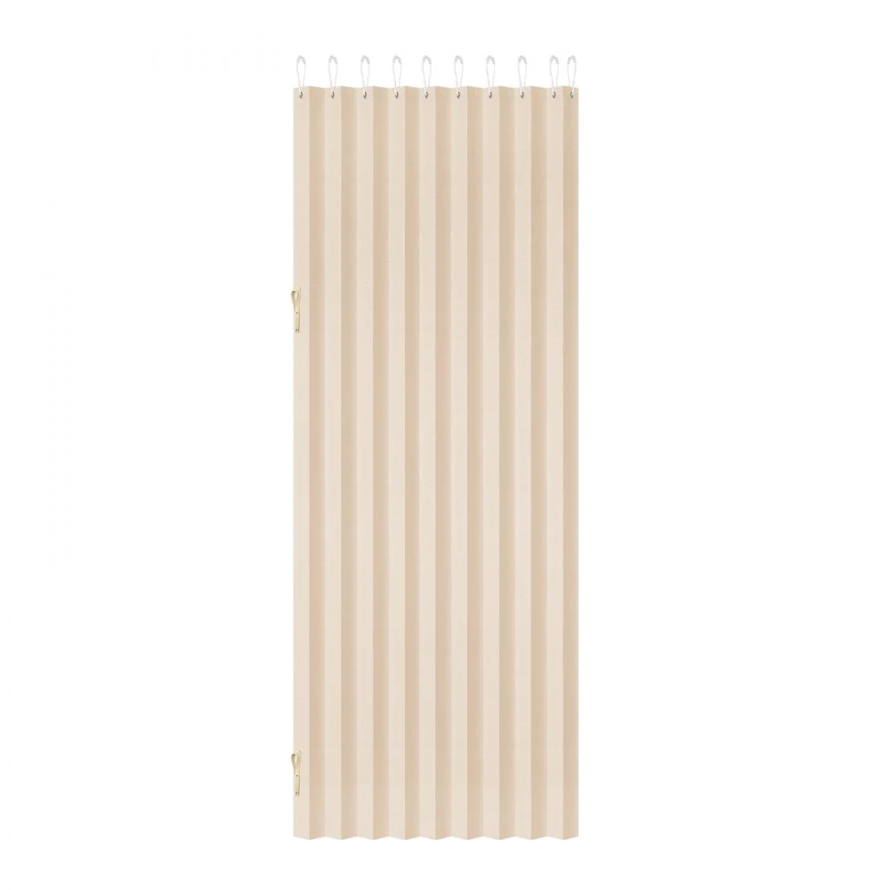 VEVOR Accordion Door, 47 x 78 inch, Blackout Fabric Folding Magnetic Door Curtain, with Hanging Hooks, Interior Room Divider for Doorways, Closets, Bedrooms, Bathrooms, Living Rooms, Beige, 1 Panel