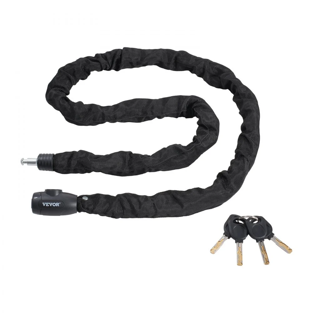 VEVOR Bike Chain Lock, 5.91 Ft Combination Bicycle Chain Lock with 4 Keys, Heavy Duty Anti-Theft High Security Bike Locks, Perfect for Bike, Motorcycle, Scooter, Bicycle, Door, Fence or Gate, 10mm