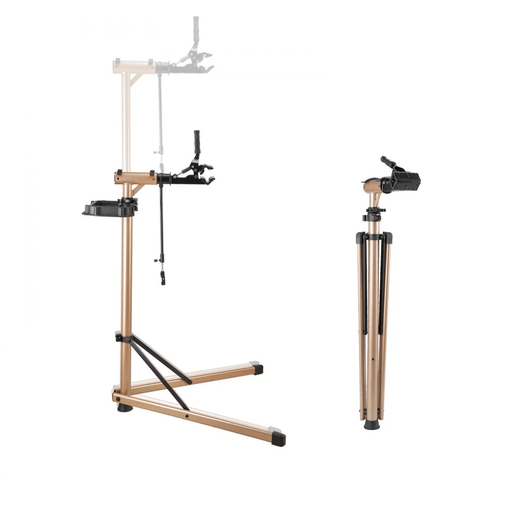 VEVOR Bike Repair Stand, Max. 110 lb Heavy-duty Bicycle Work Stand with 40.3-59.4 in Adjustable Height & Large Tool Tray, Foldable Ebike Maintenance Rack, Shop Home Mechanics for Mountain Road Bike