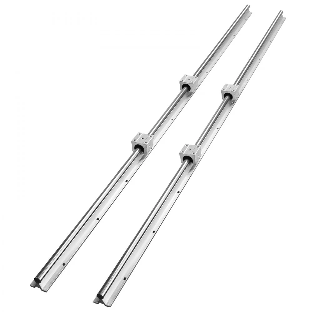 VEVOR Linear Motion Set, SBR20 1500mm, Comes with Two 59 in/1500 mm SBR20 Rails & Four SBR20UU Blocks, Ideal for DIY CNC and Automation Tasks