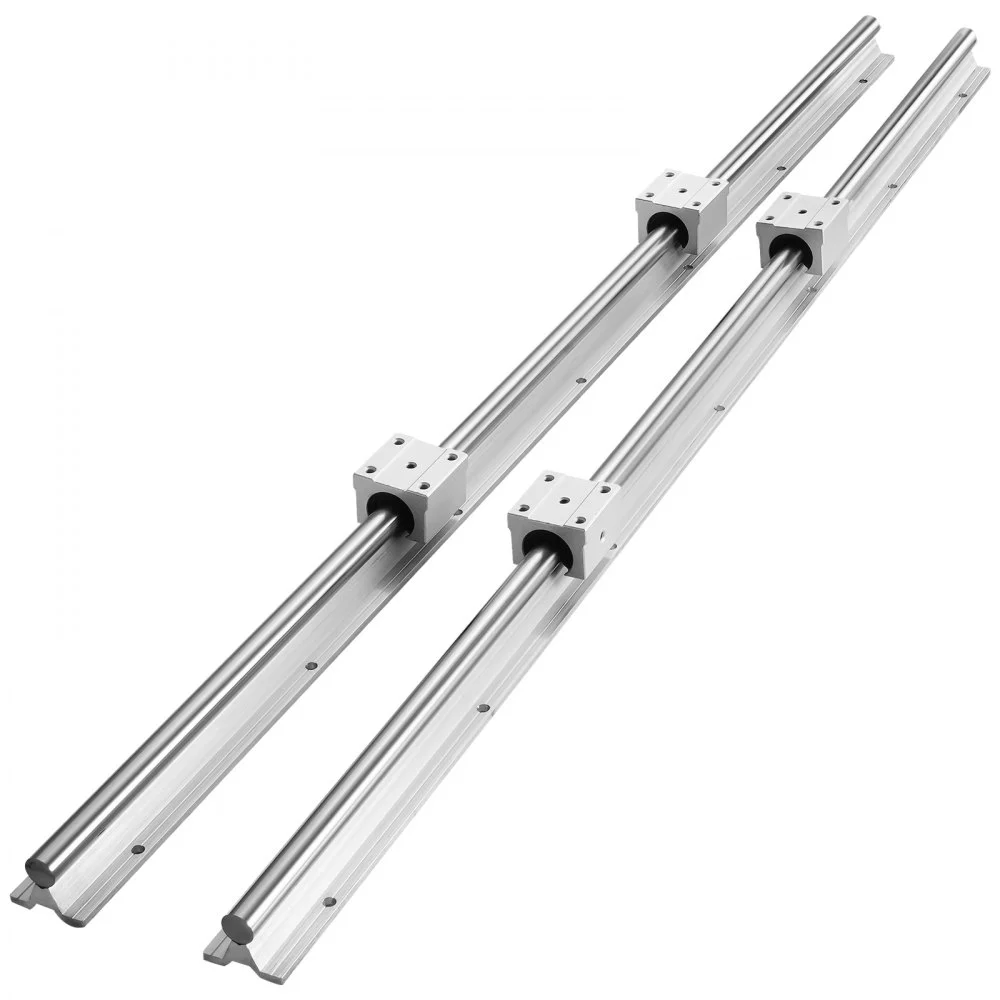 VEVOR Linear Track Kit, SBR25 1200mm, Includes 2 Units of 47.2 in/1200mm SBR25 Rails & 4 SBR25UU Sliding Units, Linear Motion Guides for Automation DIY CNC Projects