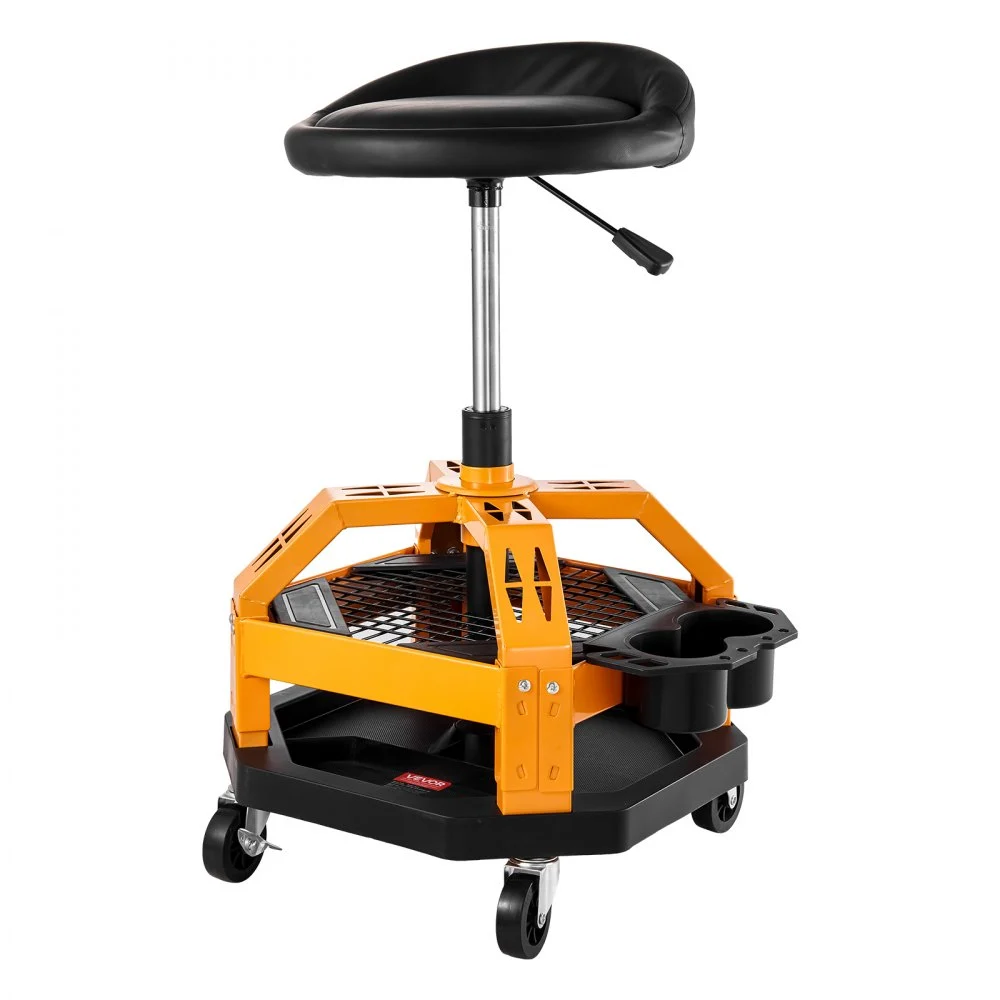 Clearance
VEVOR Rolling Shop Stool, Heavy-Duty Pneumatic Garage Seat with 300 lbs Capacity, Adjustable Height Roller Creeper Seat, 360° Swivel Padded Workshop Stool with Casters, for Garage, Shop & Auto Repair