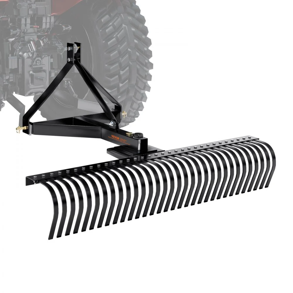Summer Sale
VEVOR Pull-Behind Thatch Remover, 60" Width, Equipped with 32 Durable Steel Prongs, Tractor-Compatible 3-Point Hitch Garden Rake, Ideal for Soil Preparation and Grass Maintenance