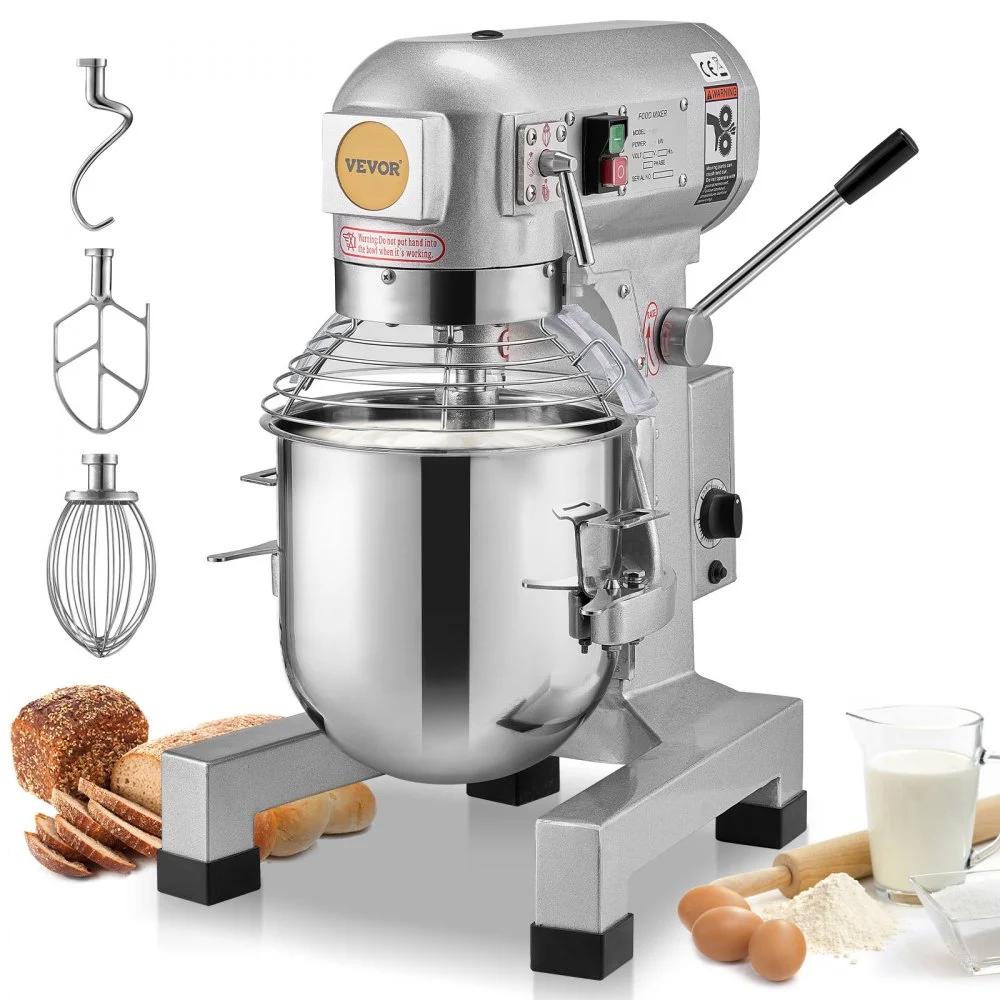 Summer Sale
VEVOR Commercial Food Mixer, 10L Commercial Stand Mixer with 3 Adjustable Speeds, 550W Dough Mixer with Stainless Steel Bowl and 3 Mixing Attachments, Ideal for Restaurant, Bakery, Pastry shop, Cafe