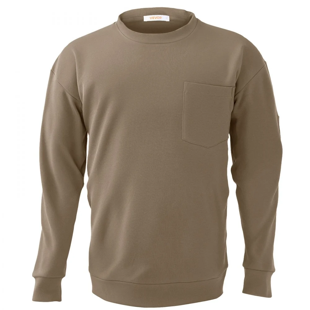 VEVOR FR Shirts, Flame Resistant Long Sleeve Clothing Lightweight 7 oz Breathable Cotton, Men's Fire Retardant Work Shirt with Pre-shrink Treatment & Pocket, for Welders,Electricians,Gray L