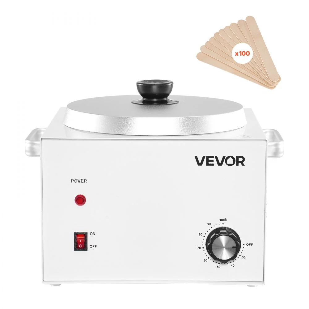 VEVOR Single Pot Wax Warmer, 3000ML 300W Professional Wax Warmer for Hair Removal, 32 ℉ - 212℉ Adjustable Electric Waxing Heater with 100PCS Waxing Sticks for Home Use, Beauty Salon, Spa